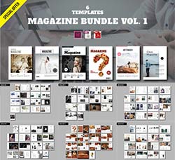 indesign模板－商业杂志(通用型/6套)：Magazine Bundle Vol.1